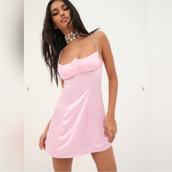 For Love & Lemons Elora Mini Dress in Pink NEW